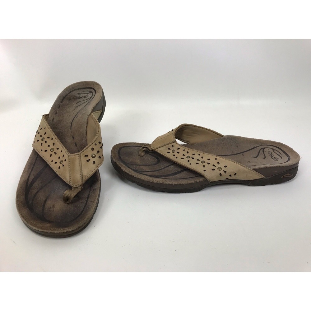 Abeo Abbie Thong Sandals Women's 9N‎ NARROW Brown Shoes